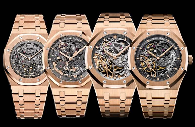 Watchanalytics挑出了四款現(xiàn)役或停產(chǎn)的皇家橡樹玫瑰金鏤空錶觀察它們的行情發(fā)展。(AUDEMARS PIGUET官網(wǎng)) AP皇家橡樹4款玫瑰金鏤空手表最新行情 這款年內(nèi)升幅逾9成已停產(chǎn)-復(fù)刻表
